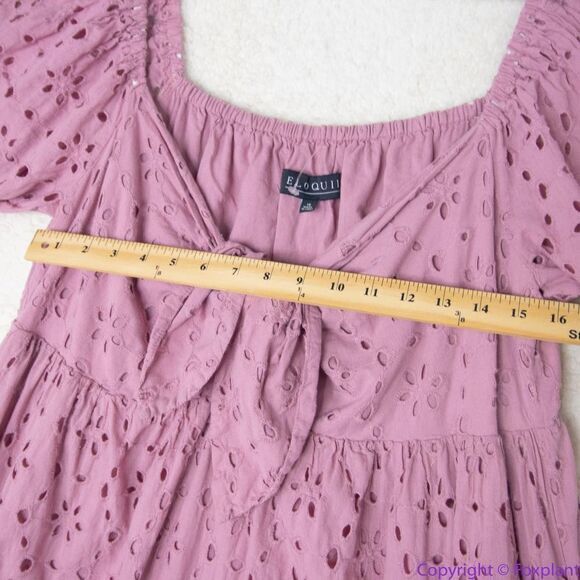 Eloquii Eyelet Tie Front Maxi Dress, 18 - Picture 13 of 16